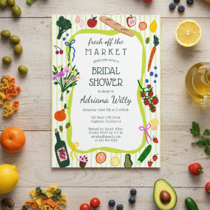 FRESH OFF THE MARKET Cute Custom Bridal Shower Invitation
