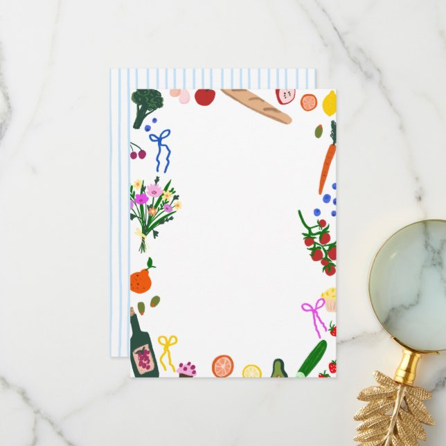 FRESH OFF THE MARKET Cute Custom Bridal Shower Thank You Card (Front/Back In Situ)