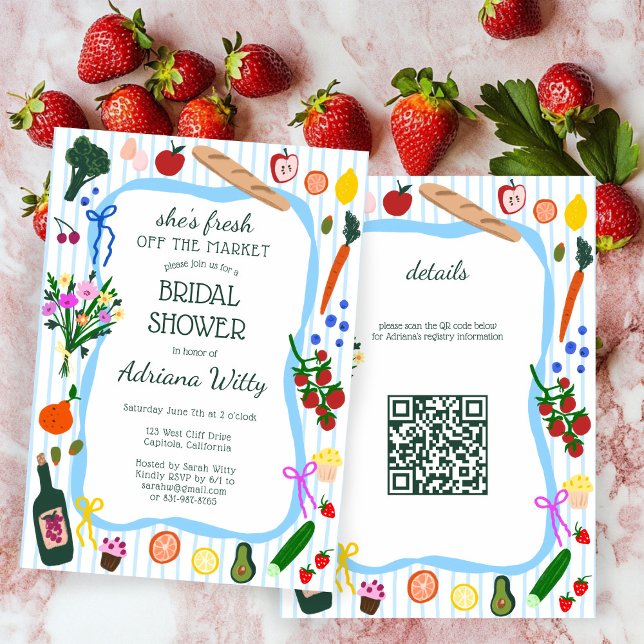 FRESH OFF THE MARKET Cute Custom QR Bridal Shower Invitation (FRESH OFF THE MARKET Cute Custom QR Bridal Shower Invitation
)