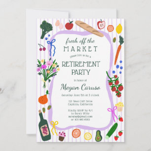 FRESH OFF THE MARKET Cute Custom Retirement Party  Invitation