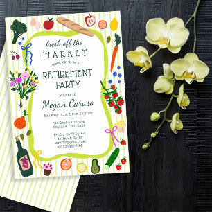 FRESH OFF THE MARKET Cute Custom Retirement Party Invitation