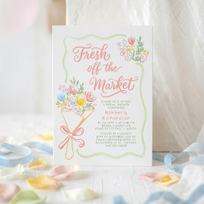 Fresh Off The Market Elegant Pastel Bridal Shower Invitation