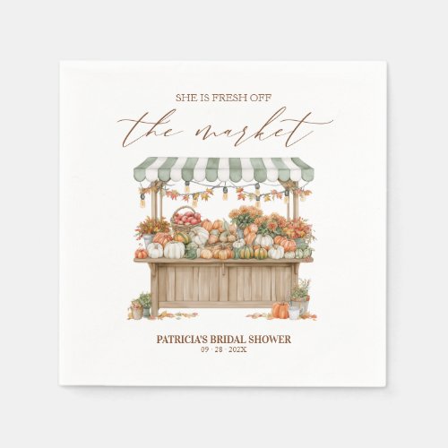 Fresh Off The Market Fall Bridal Shower Napkins