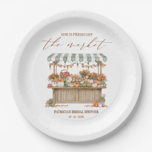 Fresh Off The Market Fall Bridal Shower Paper Plates