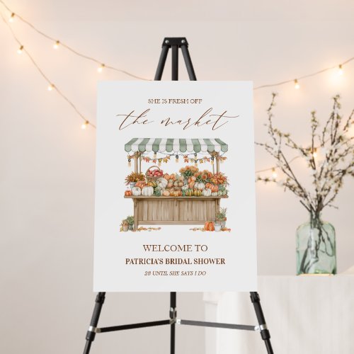 Fresh Off The Market Fall Bridal Shower Welcome Foam Board
