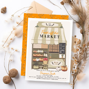 Fresh Off the Market Fall Storefront Bridal Shower Invitation