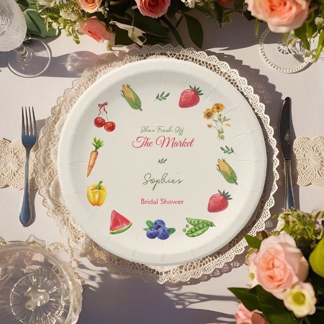 Fresh Off the Market Farm Bridal Shower Paper Plates (Creator Uploaded)