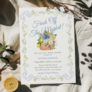 Fresh Off The Market Farmers Floral Bridal Shower Invitation