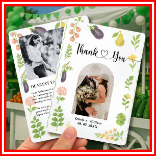 Fresh Off The Market Farmers Market Bridal PHOTO Thank You Card
