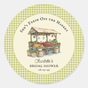 Fresh Off the Market Farmers Market Bridal Shower  Classic Round Sticker