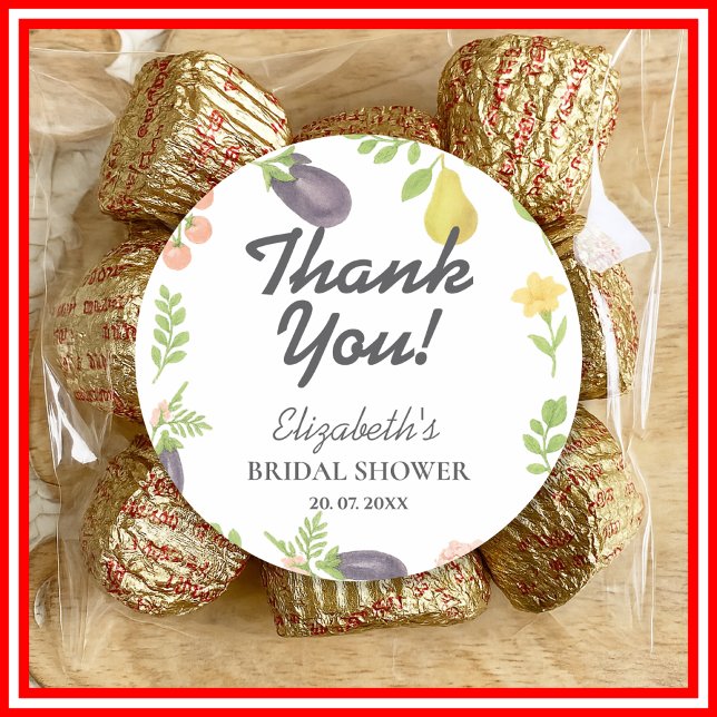 Fresh Off The Market Farmers Market Bridal Shower Classic Round Sticker (Creator Uploaded)