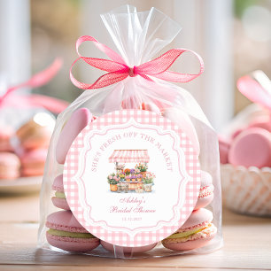 Fresh Off The Market Farmers Market Bridal Shower Classic Round Sticker