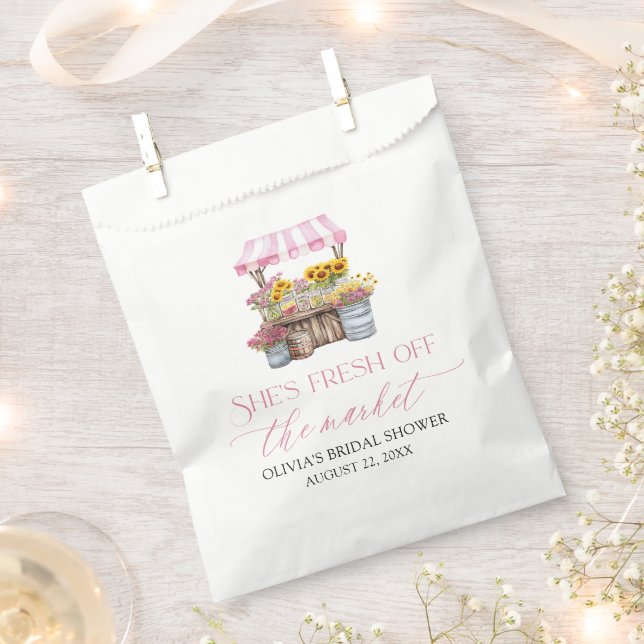Fresh Off The Market Farmers Market Bridal Shower Favor Bag (Clipped)