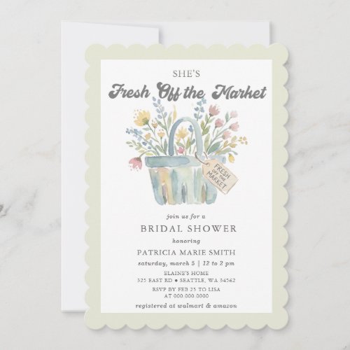 Fresh Off The Market Farmers Market Bridal Shower Invitation