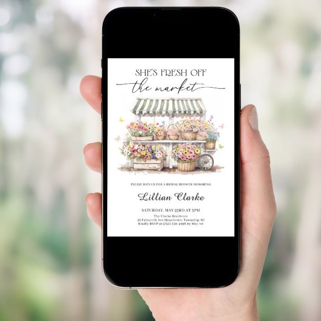 Fresh Off The Market Farmers Market Bridal Shower Invitation (Front Digital)