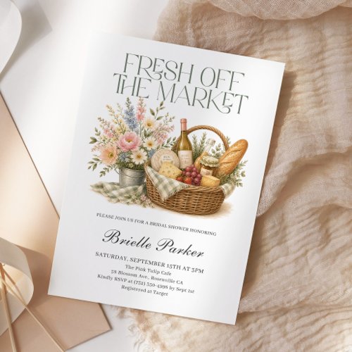 Fresh Off The Market Farmers Market Bridal Shower Invitation