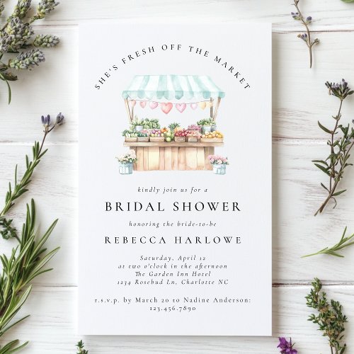 Fresh Off The Market Farmers Market Bridal Shower  Invitation