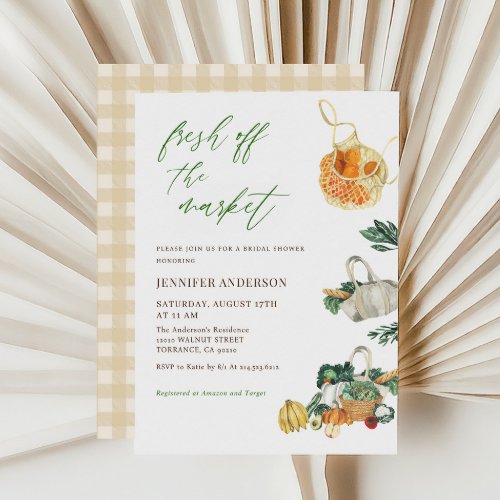 Fresh Off The Market Farmers Market Bridal Shower Invitation