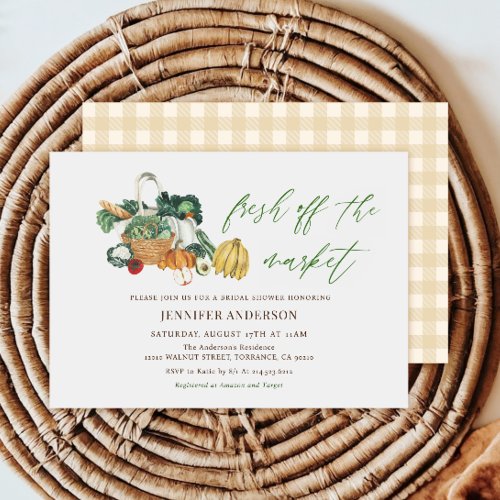 Fresh Off The Market Farmers Market Bridal Shower Invitation