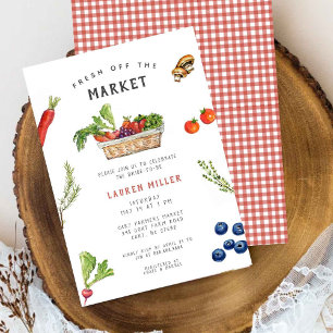 Fresh Off the Market Farmers market Bridal shower Invitation