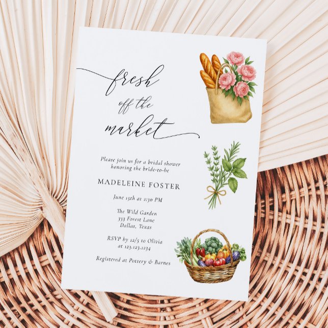 Fresh Off The Market Farmers Market Bridal Shower Invitation (Creator Uploaded)