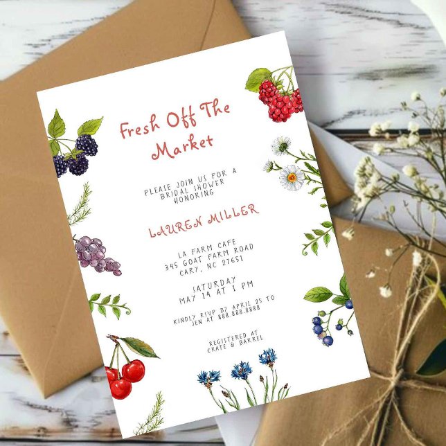 Fresh Off the Market Farmers Market Bridal shower Invitation (Creator Uploaded)