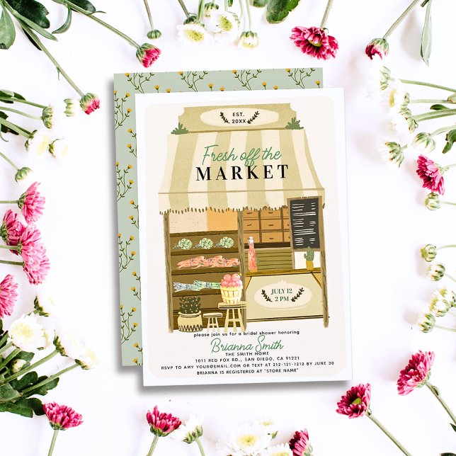 Fresh Off the Market Farmers' Market Bridal Shower Invitation (Creator Uploaded)