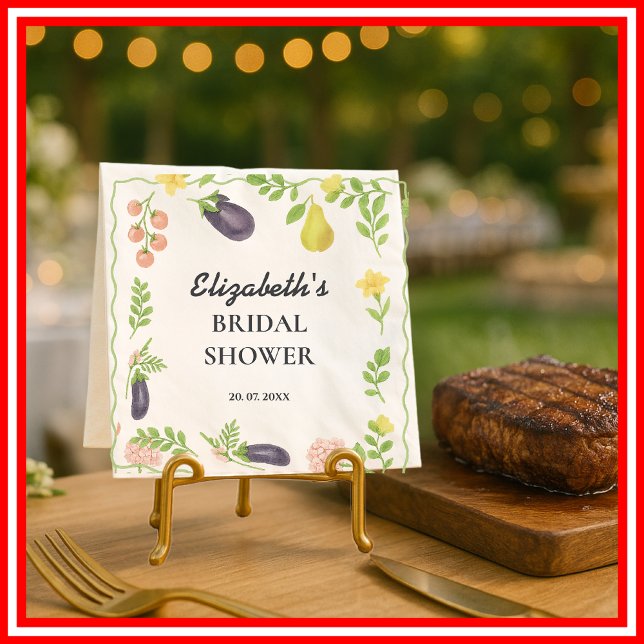 Fresh Off The Market Farmers Market Bridal Shower Napkins (Creator Uploaded)