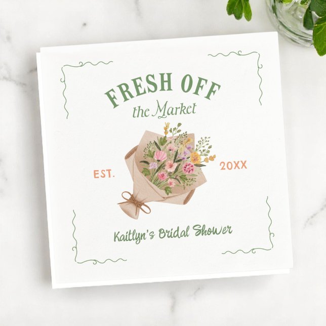 Fresh Off The Market Farmer's Market Bridal Shower Napkins (Creator Uploaded)