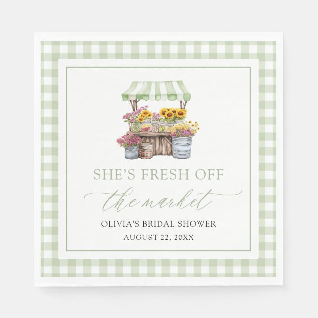 Fresh Off The Market Farmers Market Bridal Shower Napkins (Front)