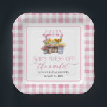 Fresh Off The Market Farmers Market Bridal Shower Paper Plates<br><div class="desc">She Is Fresh Off The Market and ready to party! 🛒🌸🍽️ These charming bridal shower paper plates feature soft pink wildflowers, rustic farmers market flair, and a sweet touch of pink gingham — the perfect combination of cute and country chic! Ideal for serving up cake, snacks, or light bites, they...</div>