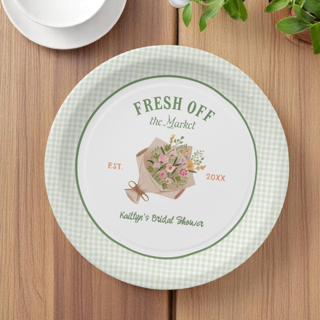 Fresh Off The Market Farmer's Market Bridal Shower Paper Plates (Creator Uploaded)