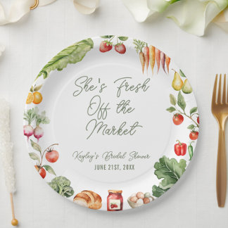 Fresh off the Market Farmer's Market Bridal Shower Paper Plates