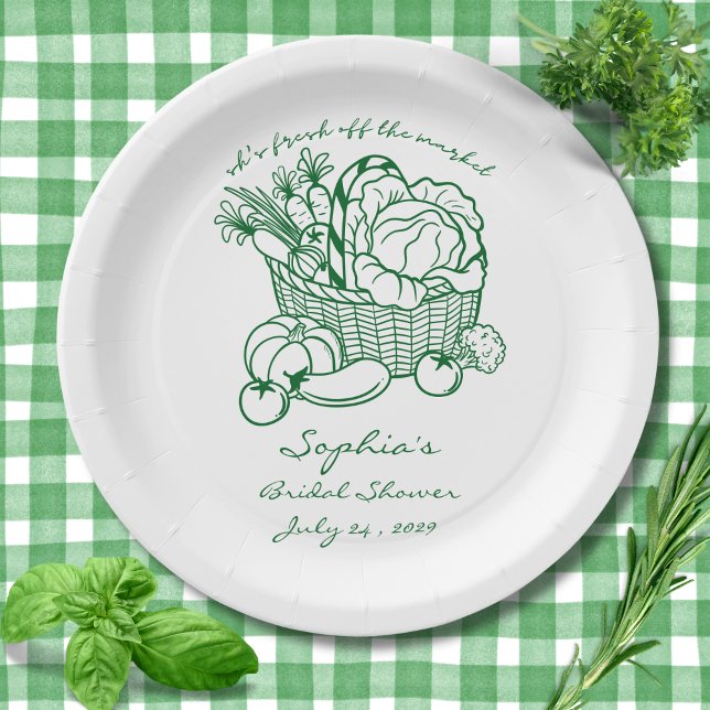 Fresh Off The Market Farmers Market Bridal Shower Paper Plates (Creator Uploaded)