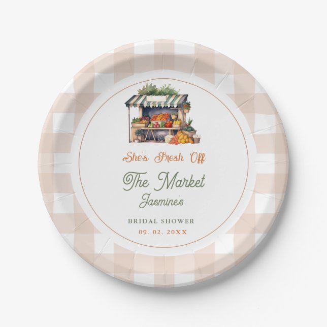 Fresh Off The Market Farmers Market Bridal Shower  Paper Plates (Front)