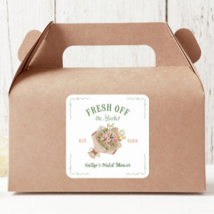 Fresh Off The Market Farmer's Market Bridal Shower Square Sticker