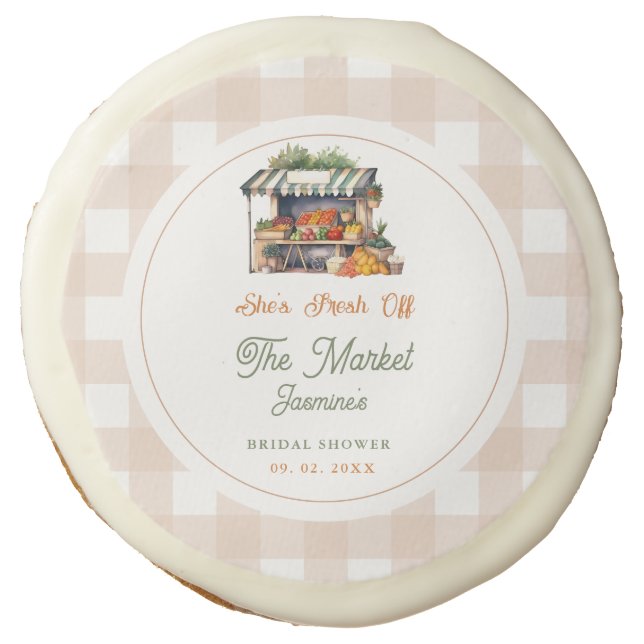 Fresh Off The Market Farmers Market Bridal Shower  Sugar Cookie (Front)