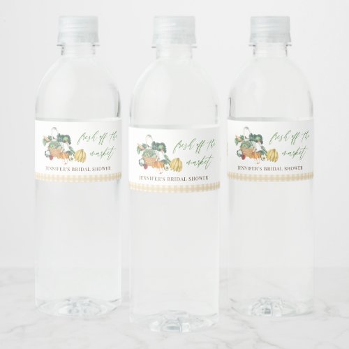 Fresh Off The Market Farmers Market Bridal Shower Water Bottle Label