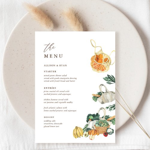 Fresh Off The Market Farmers Market Theme Menu