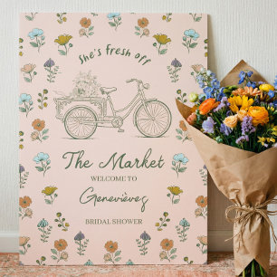 Fresh Off The Market Floral Bicycle Bridal Shower Foam Board