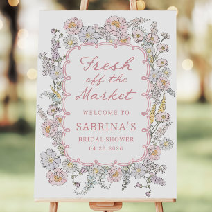Fresh off the Market Floral Bridal Shower Foam Board