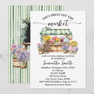 Fresh Off the Market Floral Bridal Shower Invitation