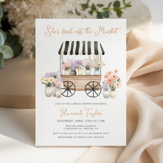 Fresh Off The Market Floral Bridal Shower Invitation