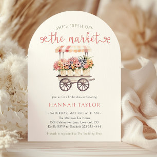 Fresh Off The Market Floral Bridal Shower Invitation