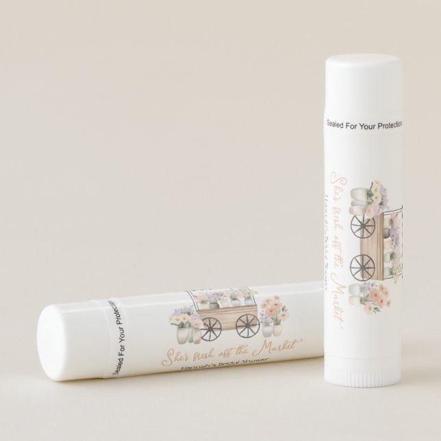 Fresh Off The Market Floral Bridal Shower  Lip Balm (Front)