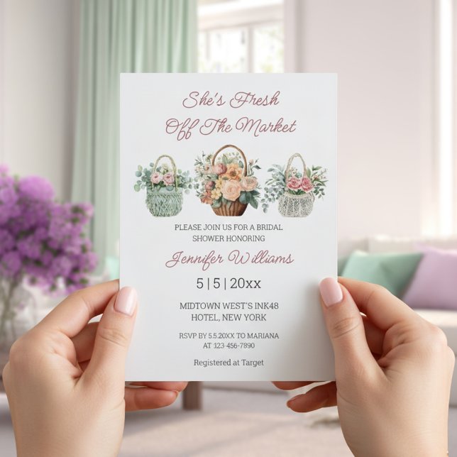 fresh off the market floral bridal shower modern invitation (Creator Uploaded)