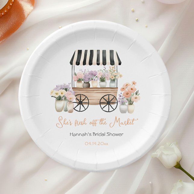 Fresh Off The Market Floral Bridal Shower  Paper Plates (Creator Uploaded)