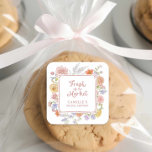 Fresh off the Market Floral Bridal Shower  Square Sticker<br><div class="desc">Add charm to your bridal shower favors with this Fresh off the Market bridal shower sticker, featuring vintage hand drawn floral illustrations. Ideal for a garden, rustic, or farmers market bridal shower theme, these square stickers are perfect for favor bags, gift boxes, and mason jars. A stylish way to tie...</div>