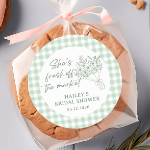 Fresh off the Market Floral Bridal Shower Sticker