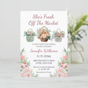 fresh off the market floral bridal shower stylish invitation